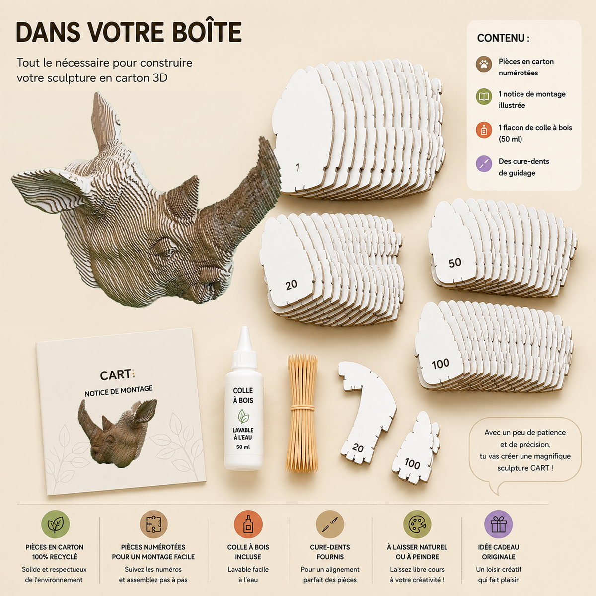 Tête de Rhinocéros
