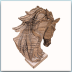 Buste de Cheval – Sculpture 3D en carton