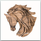 Buste de Cheval – Sculpture 3D en carton