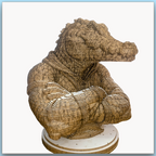Buste de Crocodile – Sculpture 3D en carton