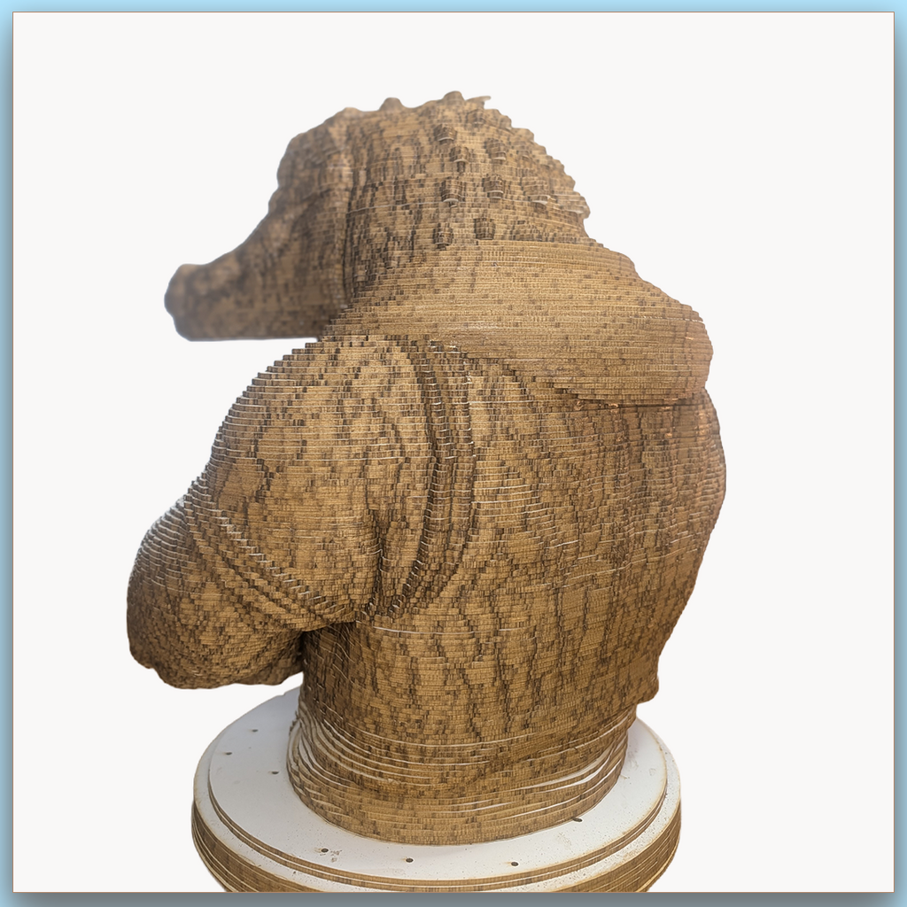 Buste de Crocodile – Sculpture 3D en carton