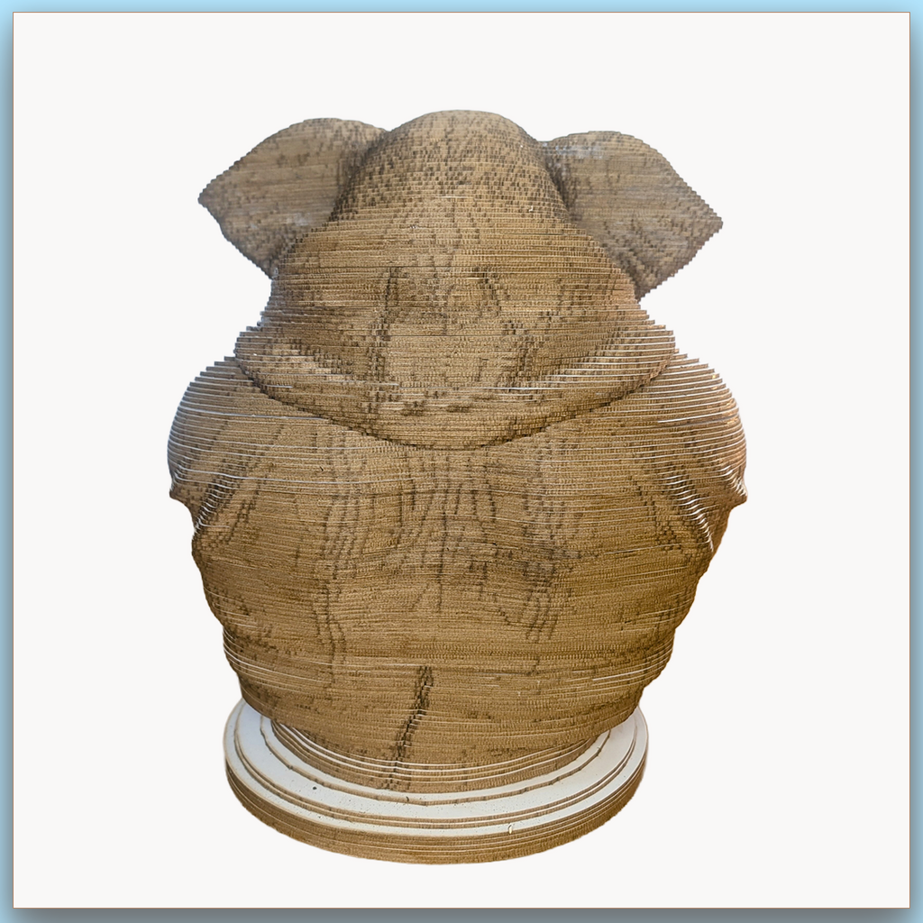 Buste d’Éléphant – Sculpture 3D en carton