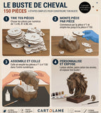 Buste de Cheval – Sculpture 3D en carton