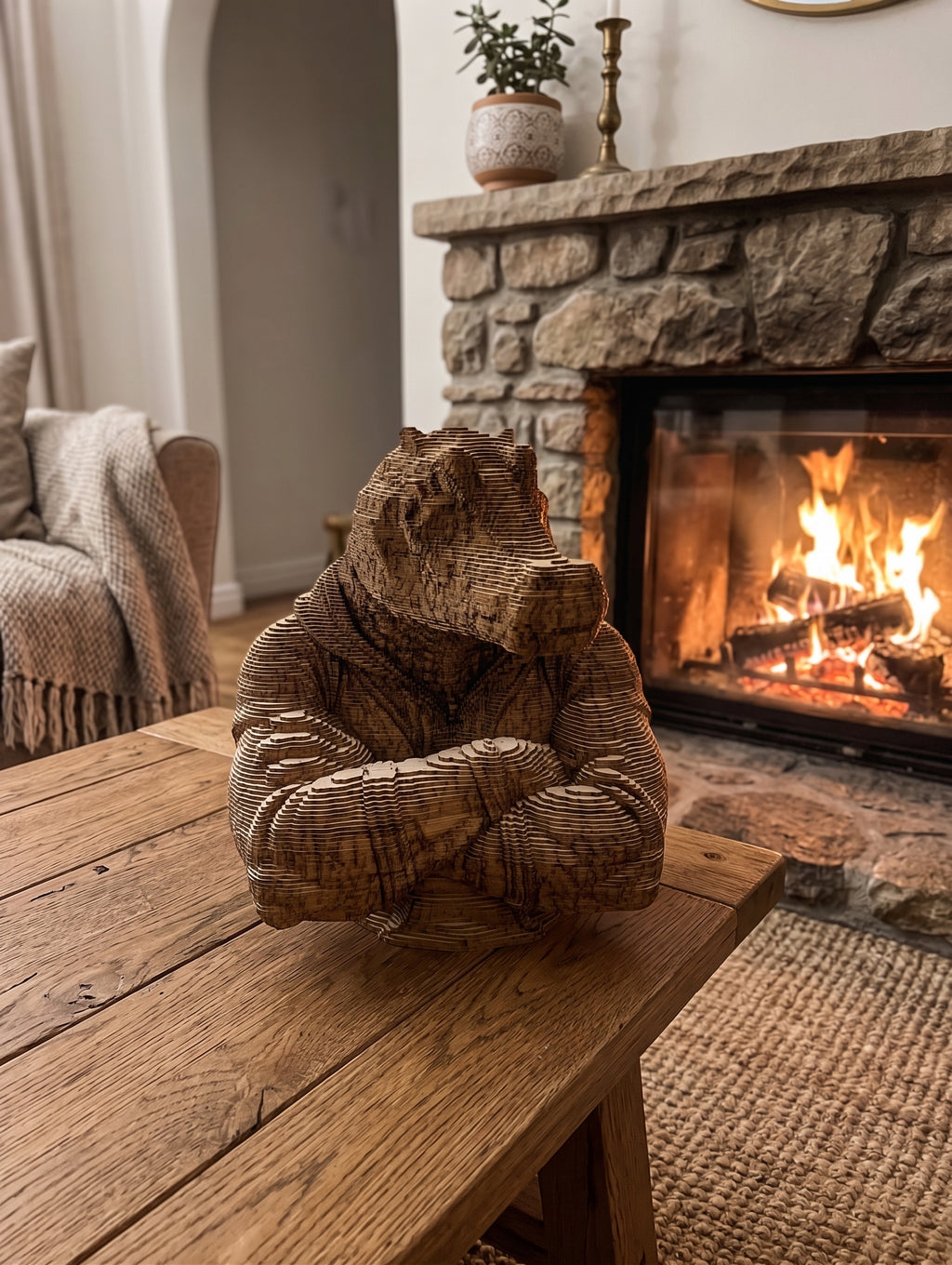 Buste de Crocodile – Sculpture 3D en carton